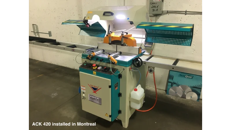 int machinery single head saw up cut saw ACK 420 installed in Montreal QC