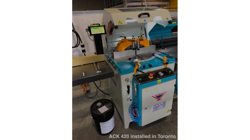 int machinery single head saw up cut saw ACK 420 installed in Toronto ON