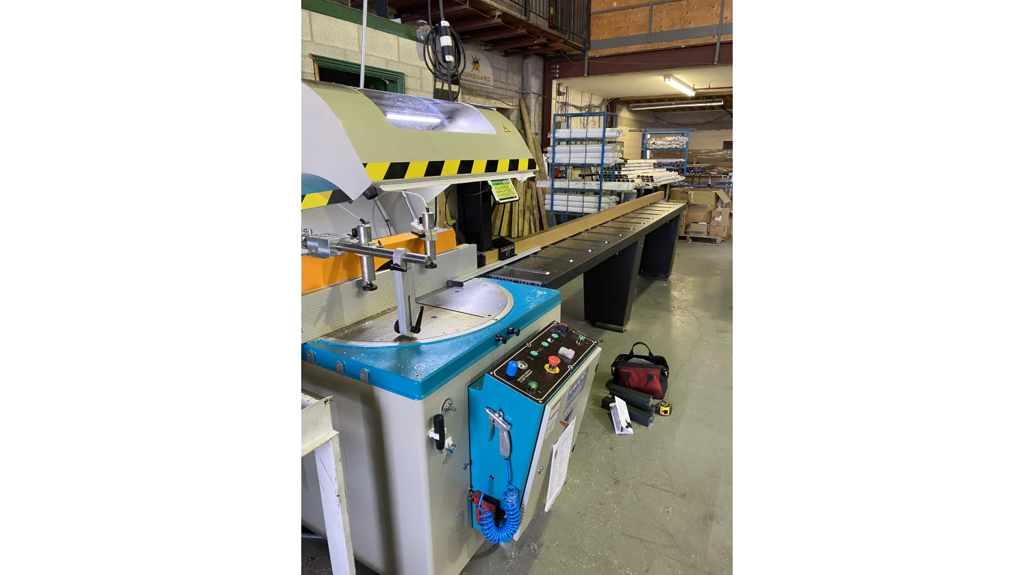 int machinery single head saw up cut saw ACK 550 installation in burlington