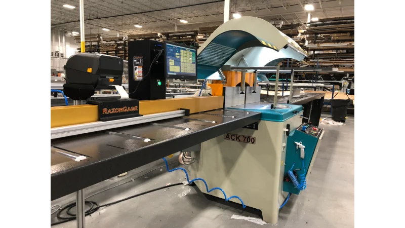 int machinery single head saw up cut saw ACK 700 installation in woodbridge