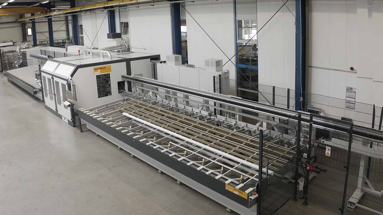 aluminum profile fabrication centre Schirmer clamp infeed