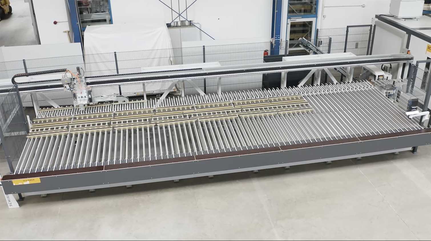aluminum profile fabrication centre Schirmer clamp inlineoutfeed