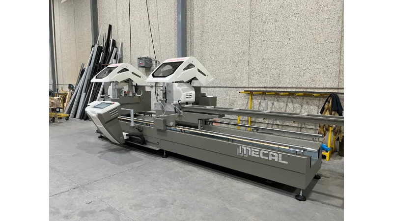int machinery double mitre saw back stroke Mecal SW 453 Argus installation 2