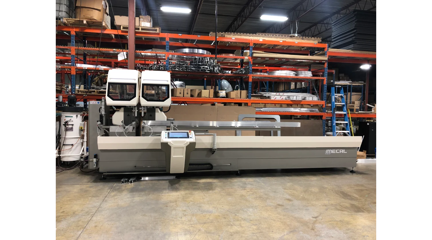 int machinery double mitre saw back stroke Mecal SW 553 Reverse Garda 3 installation 1