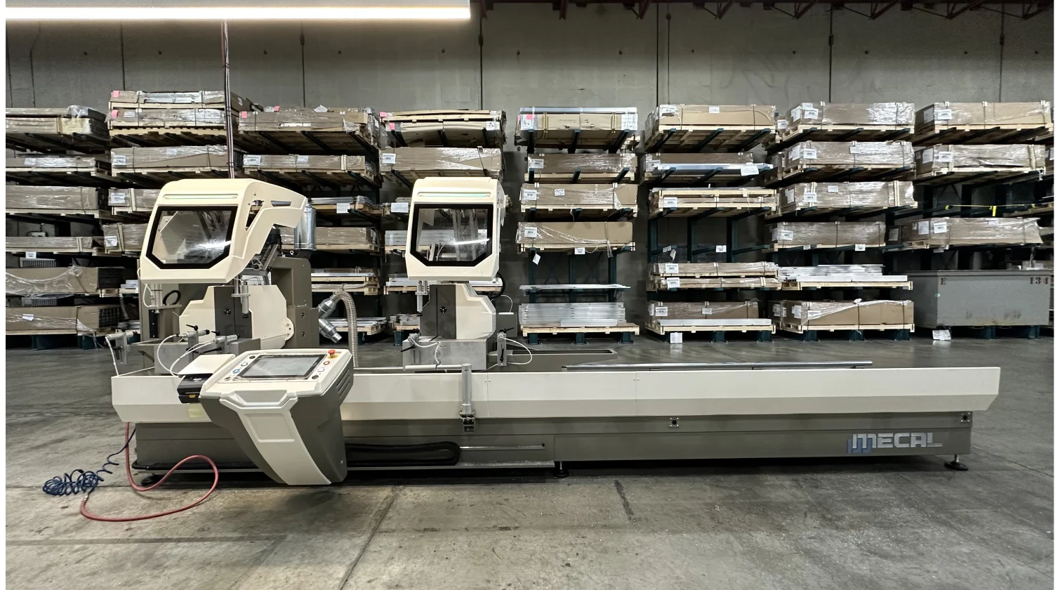 int machinery double mitre saw back stroke Mecal SW 553 Reverse Garda 3 installation 3