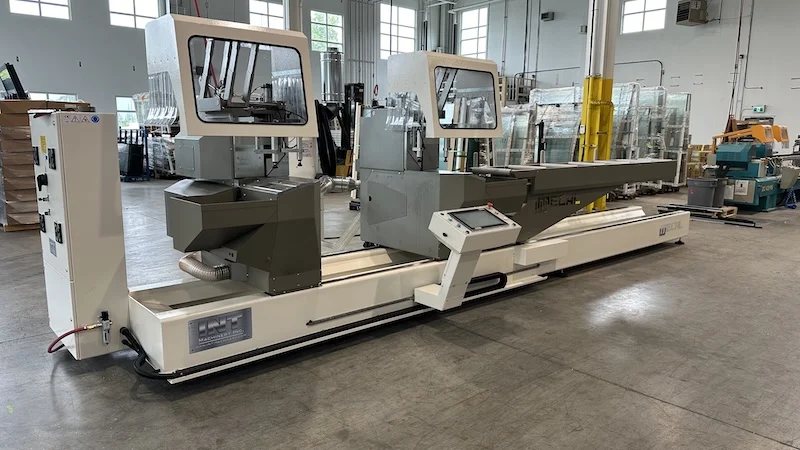 int machinery double mitre saw up stroke Mecal TDC 622 Dynacut main installation in chilliwack bc