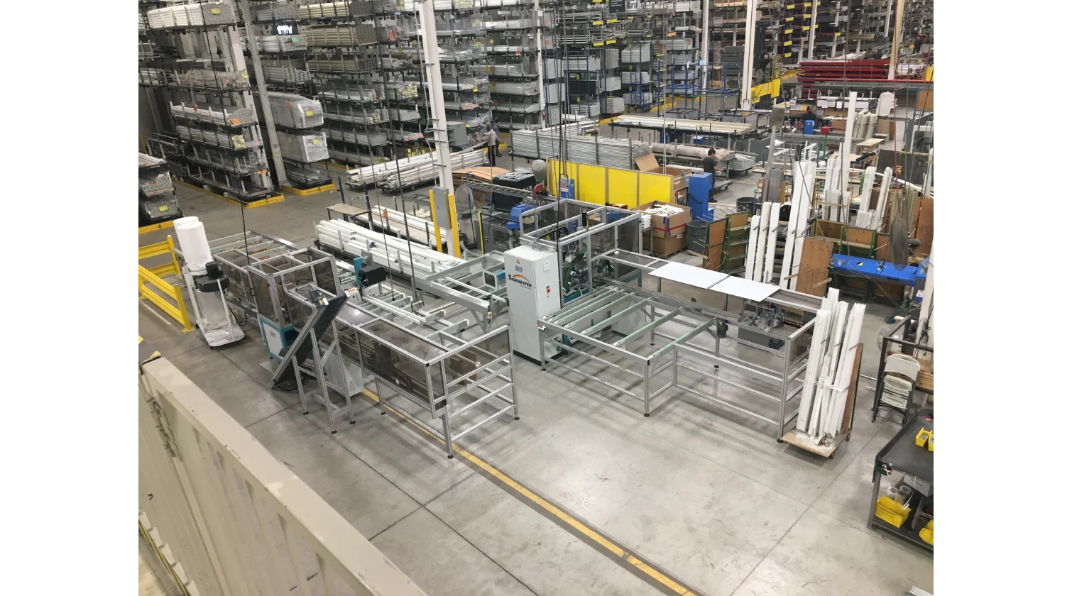 int machinery PVC vinyl window cutting centre thorwesten MPZ installation